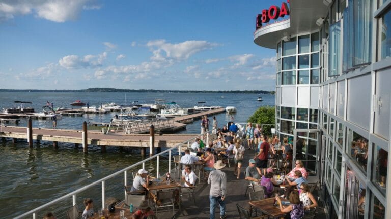 People on Boathouse Patio